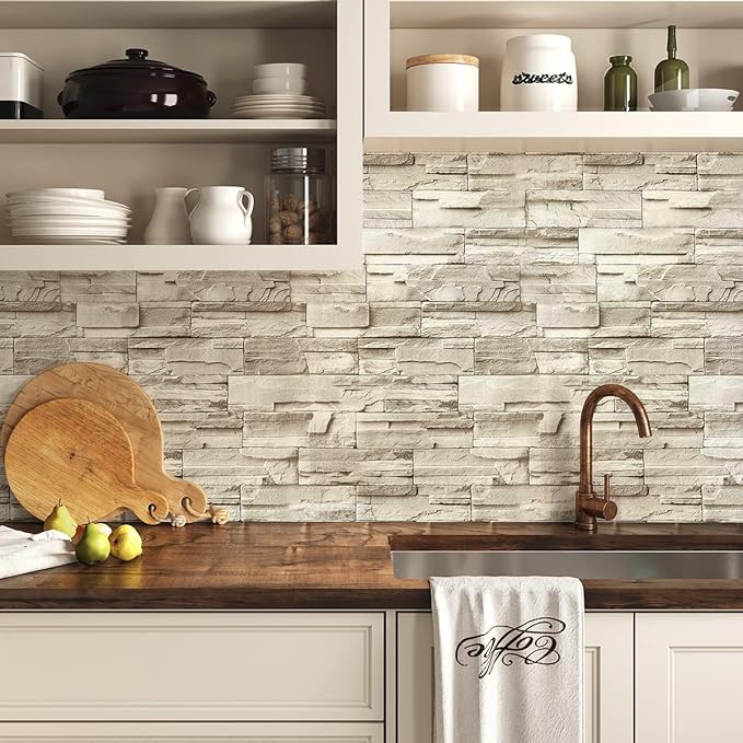 Jeweluck Stone Wallpaper Peel and Stick Brick Wallpaper 17.7”×393.7” Brick - Image 3