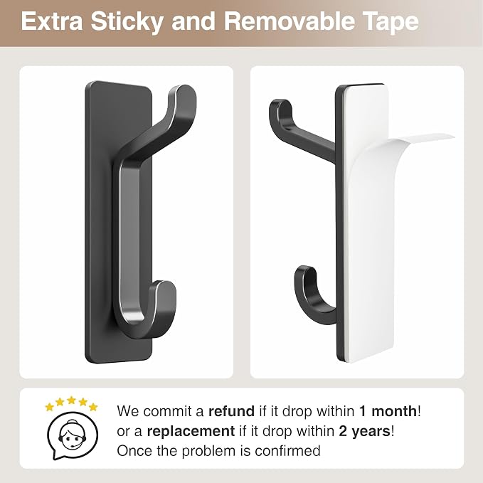 Self Adhesive Wall Hooks for Hanging: Extra Strong 13 LB, Hook for Coat - Image 5