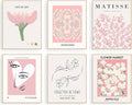 Pink Flower Market Poster, Minimalist Matisse Wall Art Prints, Abstract Floral by KBKBART