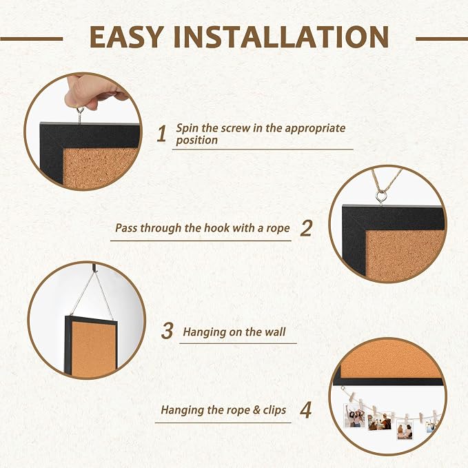 Double-Sided Cork Board for Wall, Picture Display Vision Board Corkboards for - Image 3