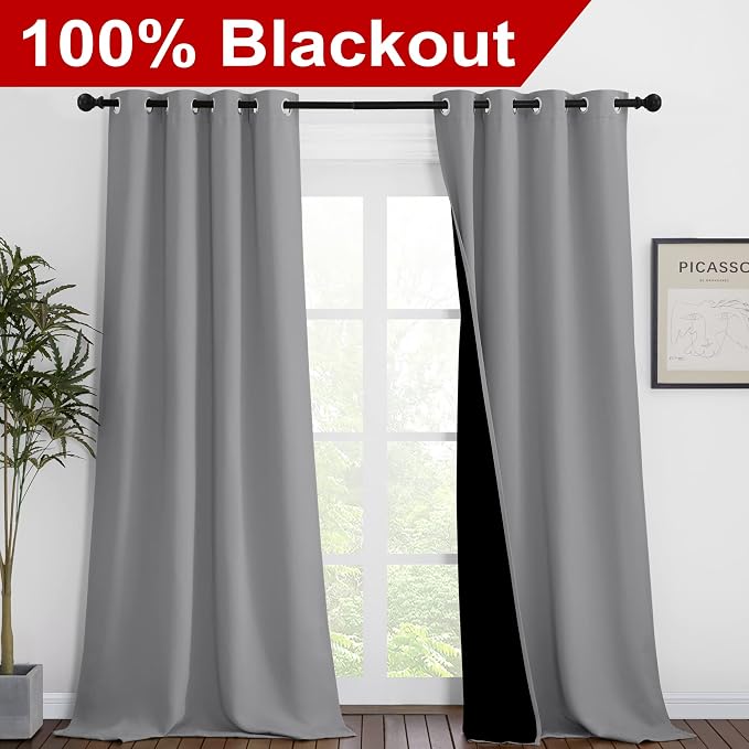 NICETOWN Total Shade Curtains and Draperies, Heavy-Duty Full Light Shading - Image 2