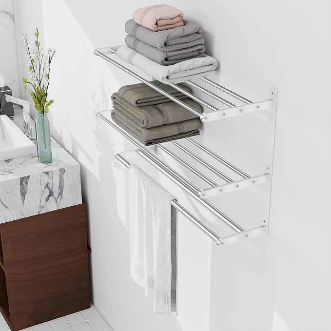Towel Racks for Bathroom Wall 24 Inch, 3 Tier Bathroom Towel Shelf - Image 2