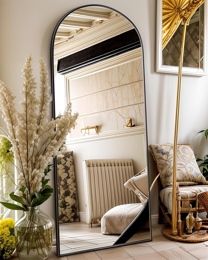 Antok 64" x21” Arched Full Length Floor Mirror, Free Standing/Wall Mount/Leaning by AntokMirror