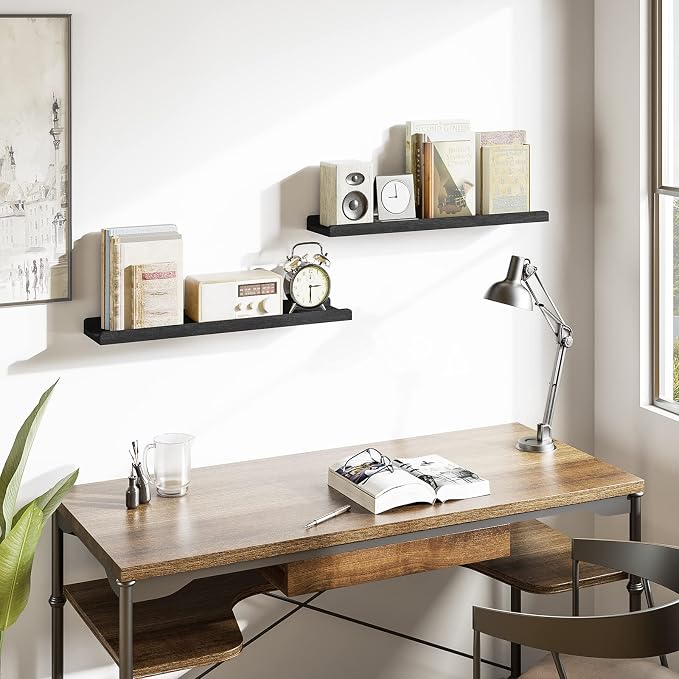 Love-KANKEI Floating Shelves Wall Mounted Set of 2, 24 Inch Wood Storage Wall - Image 4