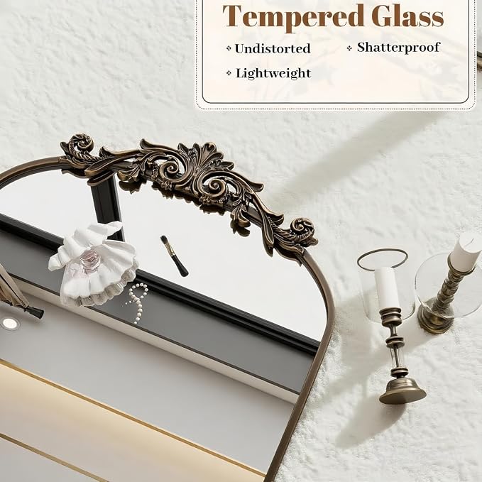 Dewfig Arched Full Length Mirror, Floor Mirror - Image 2