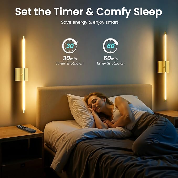 Battery Operated Wall Sconces Set of Two, 10000mAh Rechargeable Wall Lights - Image 7
