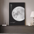 Framed Modern Elegant Black and White Moon Wall Art, Large Minimalist Celestial by Cuspin