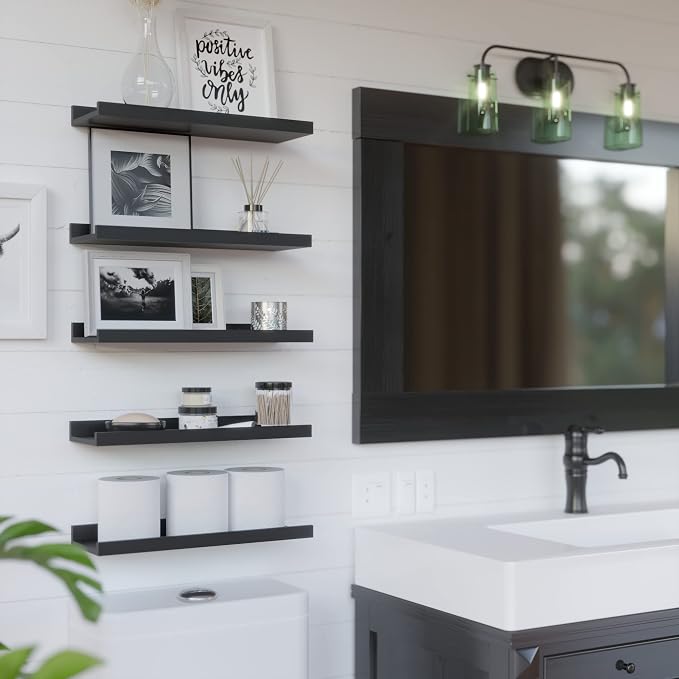 RICHER HOUSE 5 Set Floating Wall Mounted Shelves, Modern Picture Ledge Shelf - Image 7