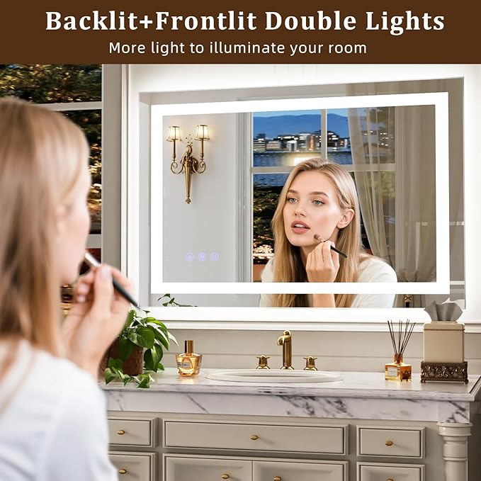 60"x40" Large Smart LED Bathroom Mirror - Image 2