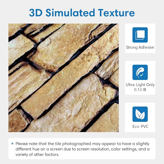 COMSTICKC Peel and Stick Faux Stone Wall Sticker Wall Panels, Not Real Stone - Image 4