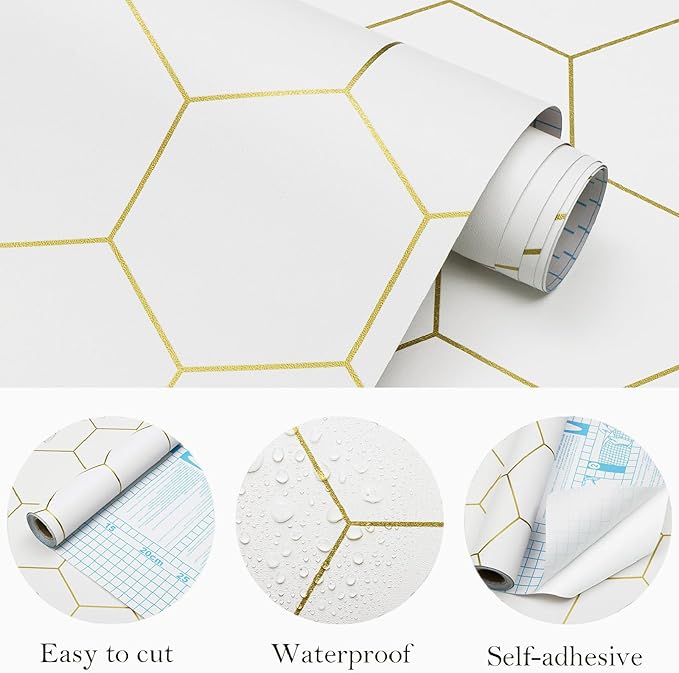 Gold Wallpaper Geometric Peel and Stick Wallpaper - Image 5
