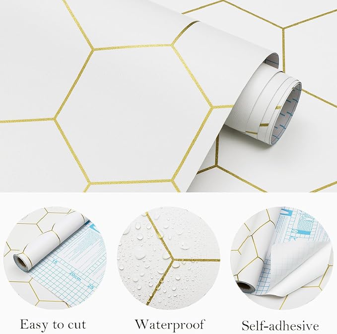 Gold Wallpaper Geometric Peel and Stick Wallpaper - Image 5