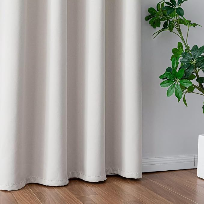 IGEMAEVE Greyish White Curtains 84 Inch Length 2 Panels Set, Light Filtering - Image 5