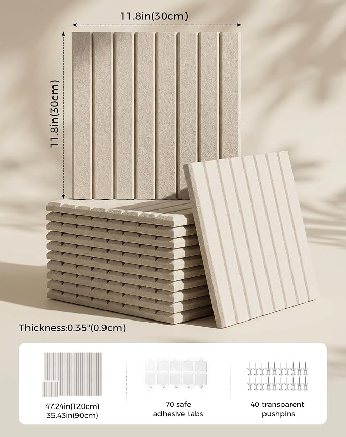 Aothia 12-Pack Felt Bulletin Board Tiles 48"x36", Modular Pin Board - Image 2