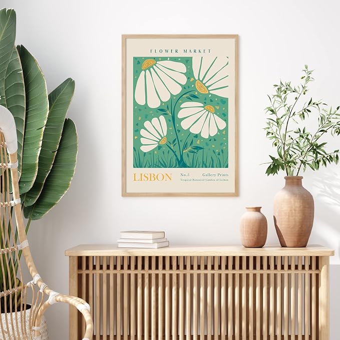 AnyDesign 9 Pcs Flower Market Decoration Matisse Wall Art Prints Floral Poster - Image 4