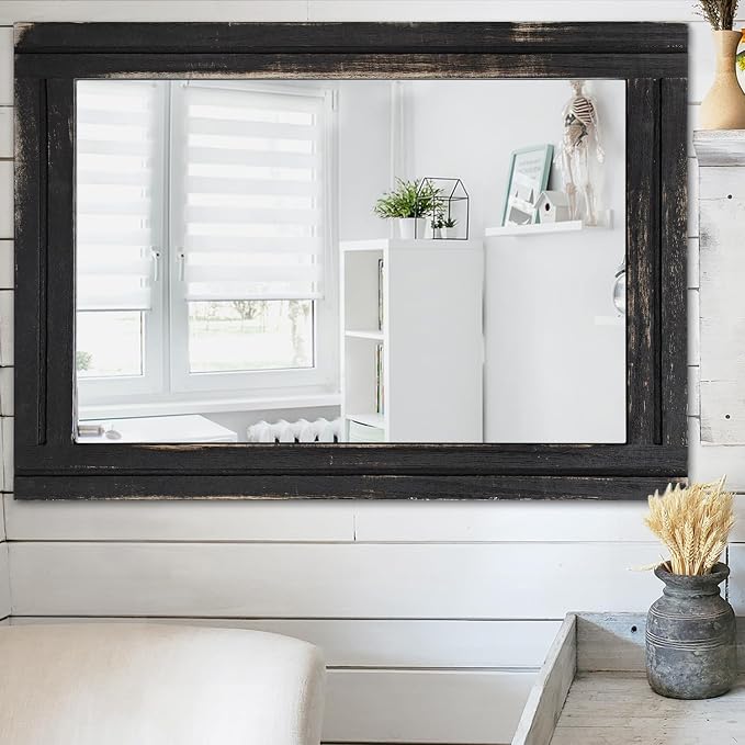 AAZZKANG Wall Mounted Mirror Small Rectangular Retro Mirrors - Image 5