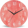 Mxocom Coral Red Wall Clock Magenta Pastel Artistic 10 Inch Silent Non Ticking by Mxocom