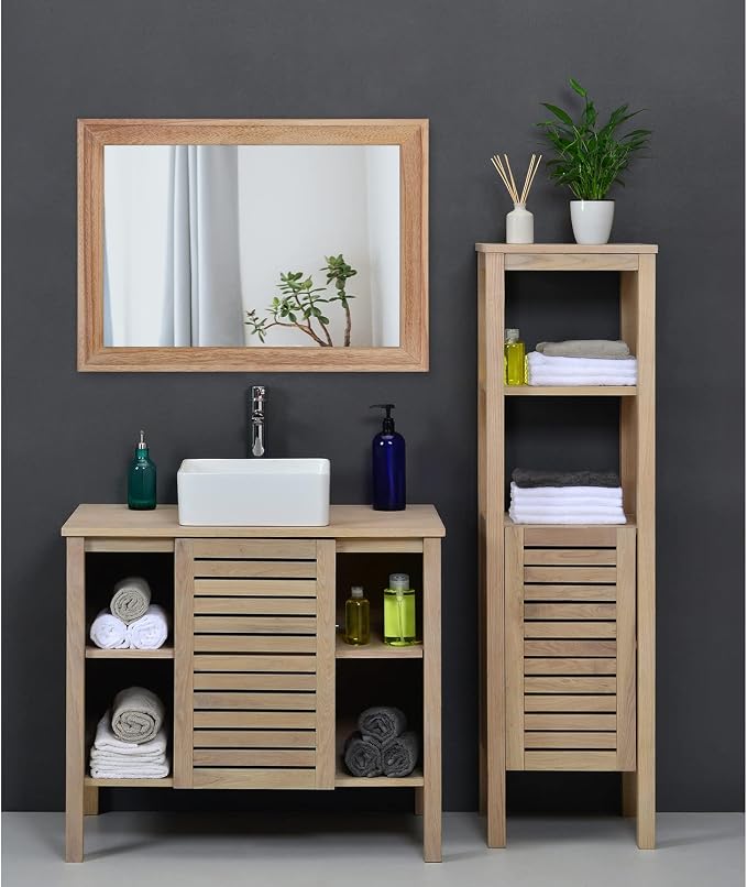AAZZKANG Rustic Mirrors for Wall Rectangle Wooden Frame Hanging Mirror for - Image 6