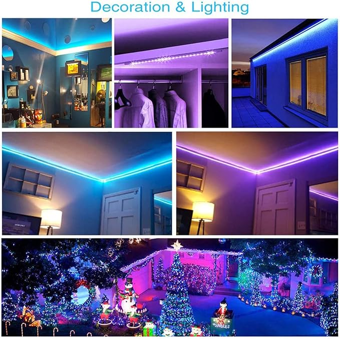 DAYBETTER Led Lights for Bedroom, 32.8ft Led Strip Lights RGB Color Changing - Image 2