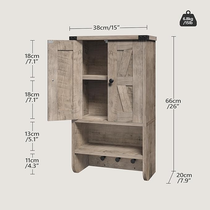 MAHANCRIS Bathroom Wall Cabinet, Farmhouse Medicine Cabinet - Image 3