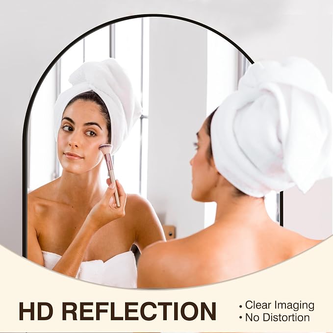 FICTOR Bathroom Mirror for Wall, Arched Vanity Bathroom Mirror for Over Sink - Image 4