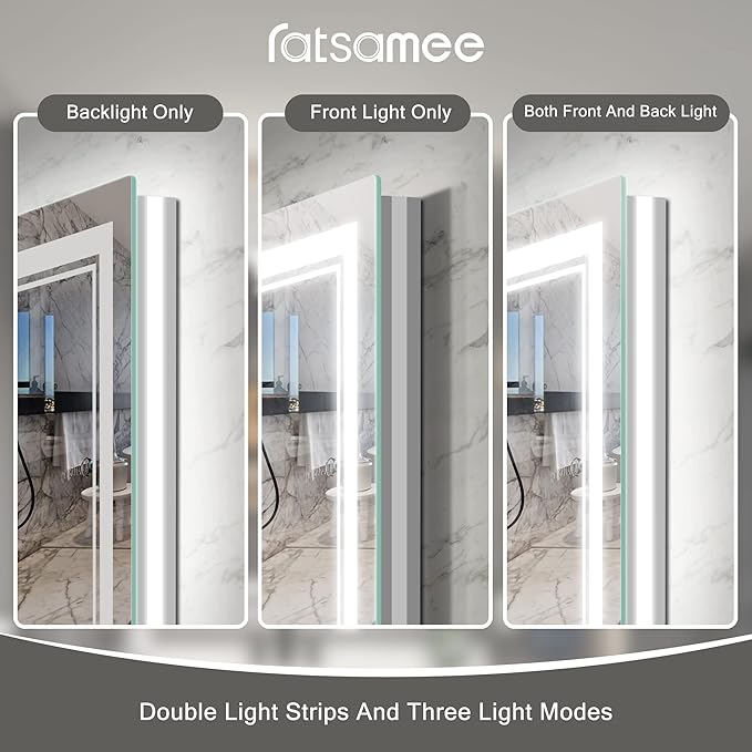Ratsamee 60x36 Inch Led Mirror for Bathroom - Image 4