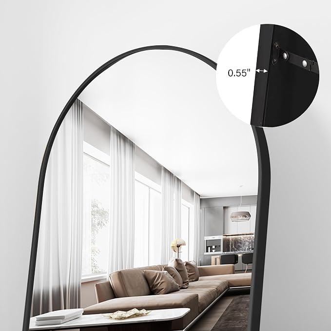 Floor Length Mirror, Wall Mounted Mirrors, Arched-Top Body Mirror - Image 5