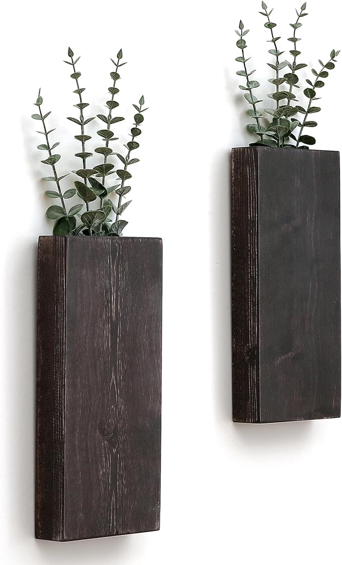 Wood Wall Planter Set of 2, Wood Wall Pocket by GRIDFORTE