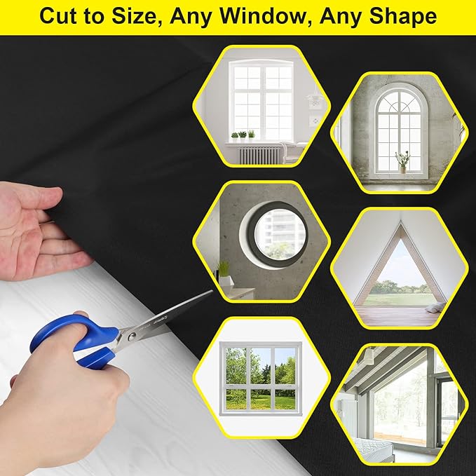 FADOTY Blackout Curtains for Bedroom, Portable 100% Black Out Window Cover Film - Image 6