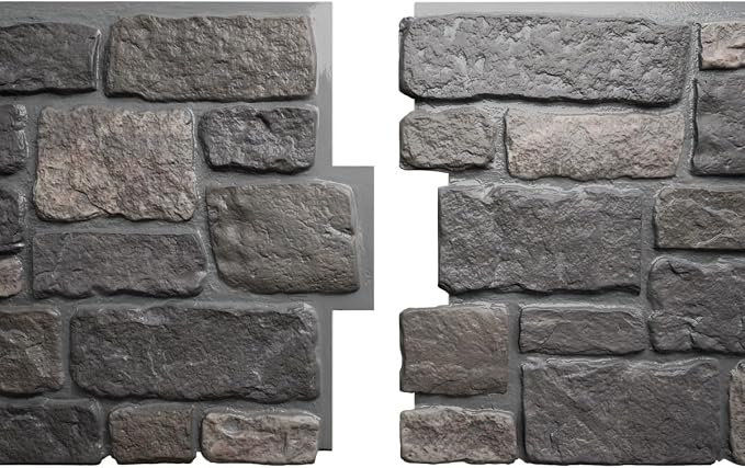 EverStone Cobblestone Faux Stone Panel, Charcoal Color - Image 8