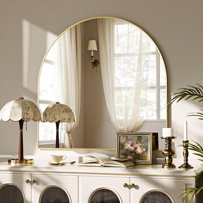 VooBang Wide Arched Wall Mirror, 31 x 32 inch Arch Bathroom Mirror, Wall - Image 3