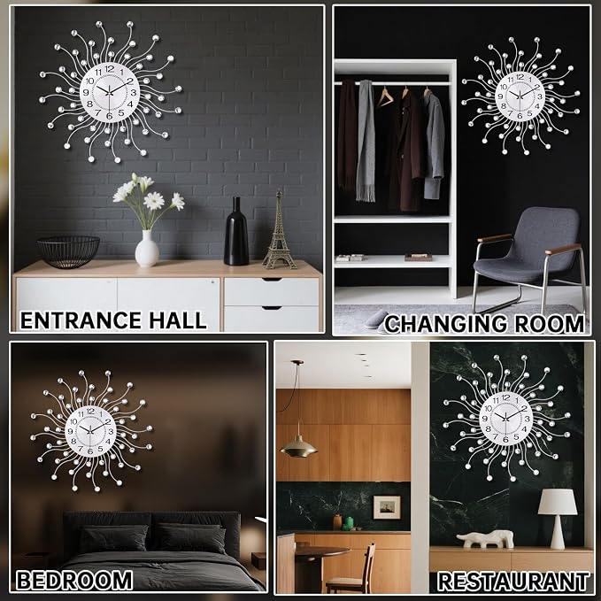 Large Wall Clock for Living Room Decor, Quiet Metal Quartz Clocks Modern Dial - Image 5