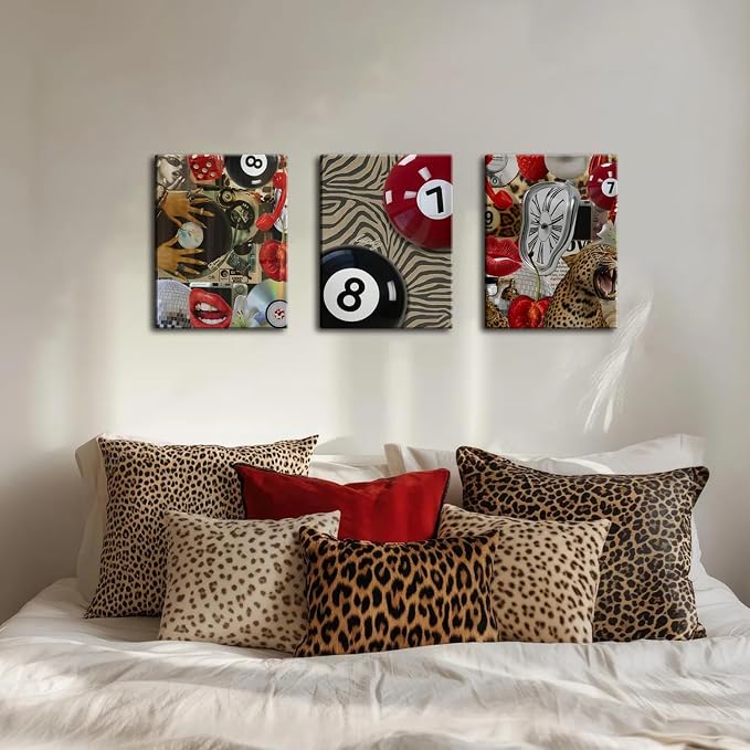 Trendy Leopard Cheetah Wall Art Set of 3 - Image 3