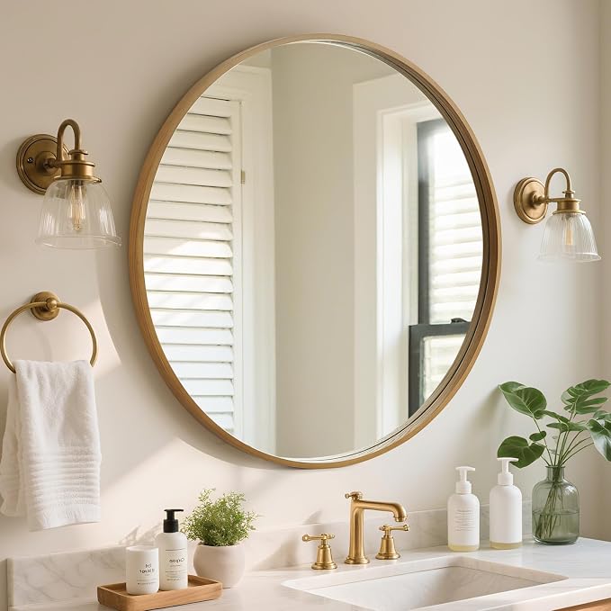 WallBeyond Round Wood Mirror by WallBeyond