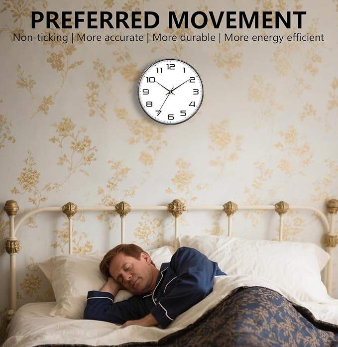 Silent Wall Clock with Extra Large Numbers - Image 4