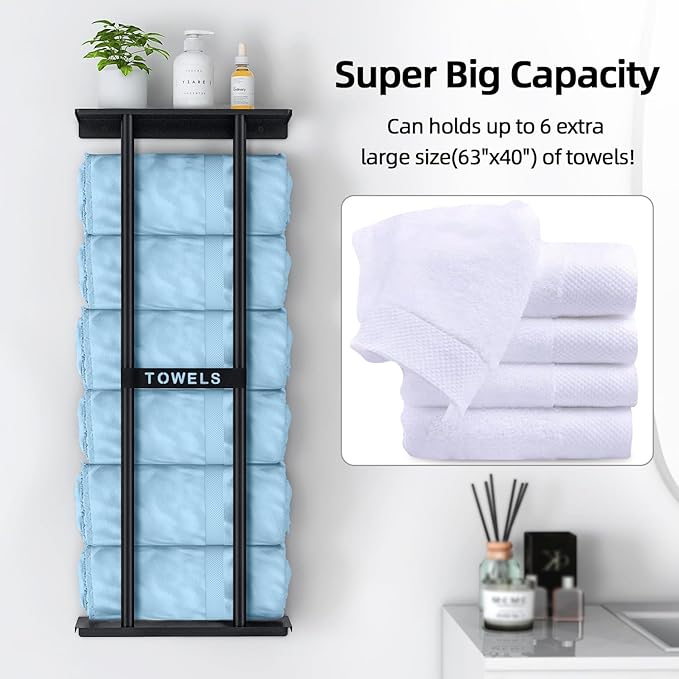 STWWO Towel Racks for Bathroom, Bathroom Towel Storage Wall Mounted 30 inch - Image 2