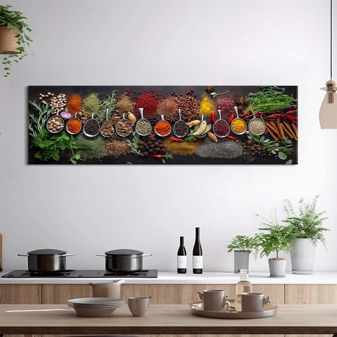 Large Colorful Kitchen Wall Art Spices Herb Food Picture - Image 3