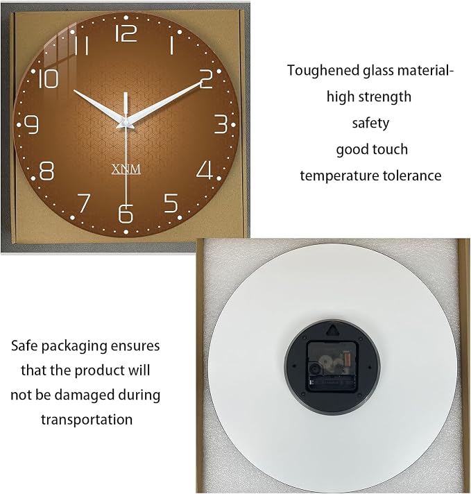 XNM Minimalist Wall Clock for Office Round Brown Wall Clock Battery Operated 20 - Image 6