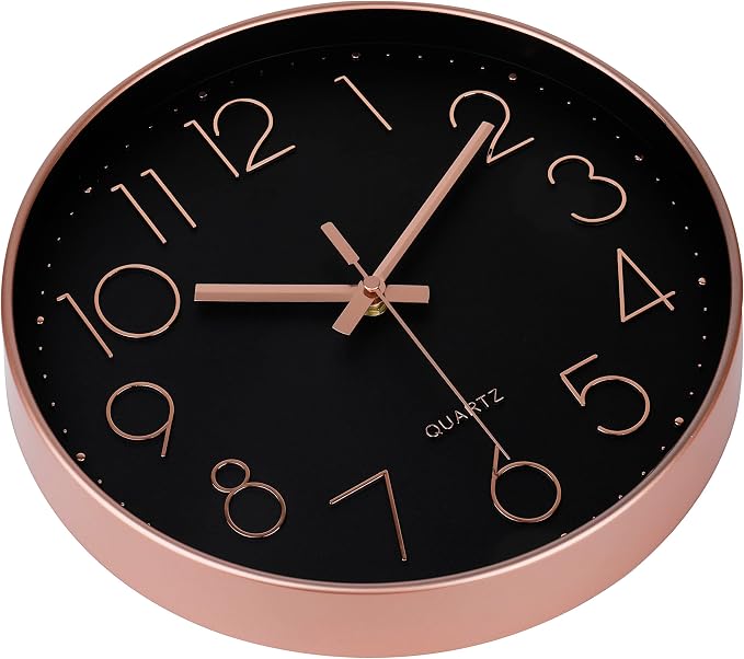 jomparis Rose Gold Wall Clock for Grils Womens Silent Non-Ticking Clock - Image 5