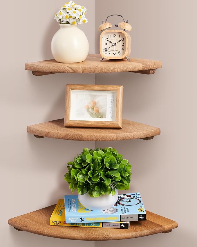 Floating Corner Shelves, Living Room by GIEANOO