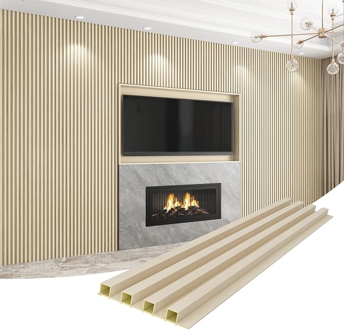 8-Pack WPC Wall Panels 108’’ x 6.1’’ 3D Slat Wall Panel Acoustic Wall Paneling - Image 7
