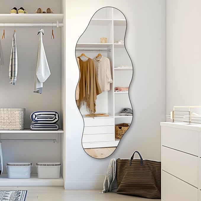 QDSSDECO Full Length Mirror 63"x24" Irregular Wall Mirror Cloud Frameless - Image 6