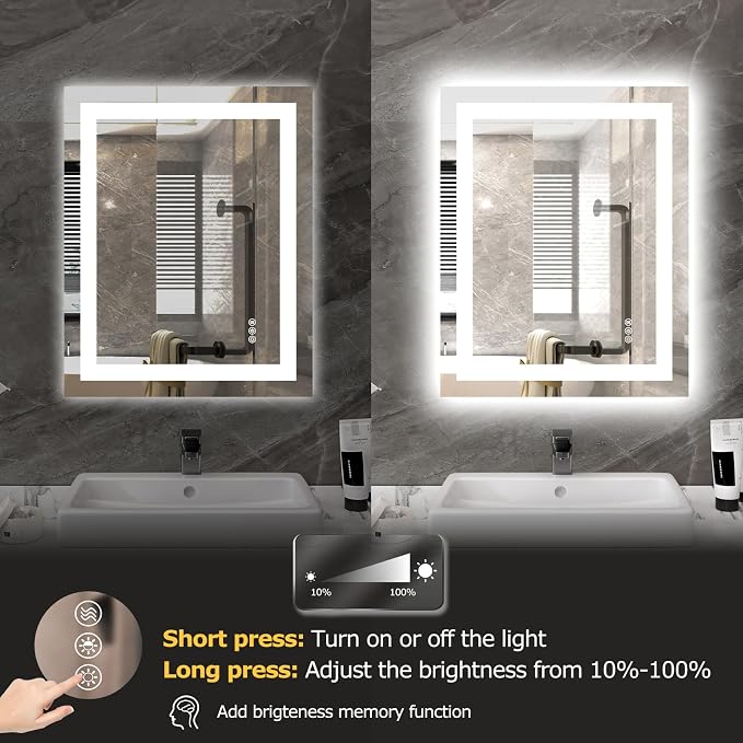 Hivone 24X30 LED Bathroom Mirror - Image 7