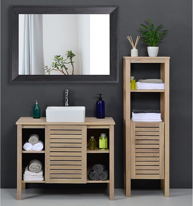 AAZZKANG Black Mirrors for Wall Rectangle Wood Framed Large 28"x20" Decorative - Image 6