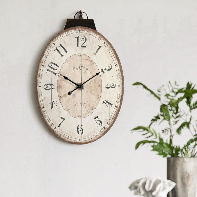 24" H x 18" W Large French Country Oval Wall Clock - Image 6