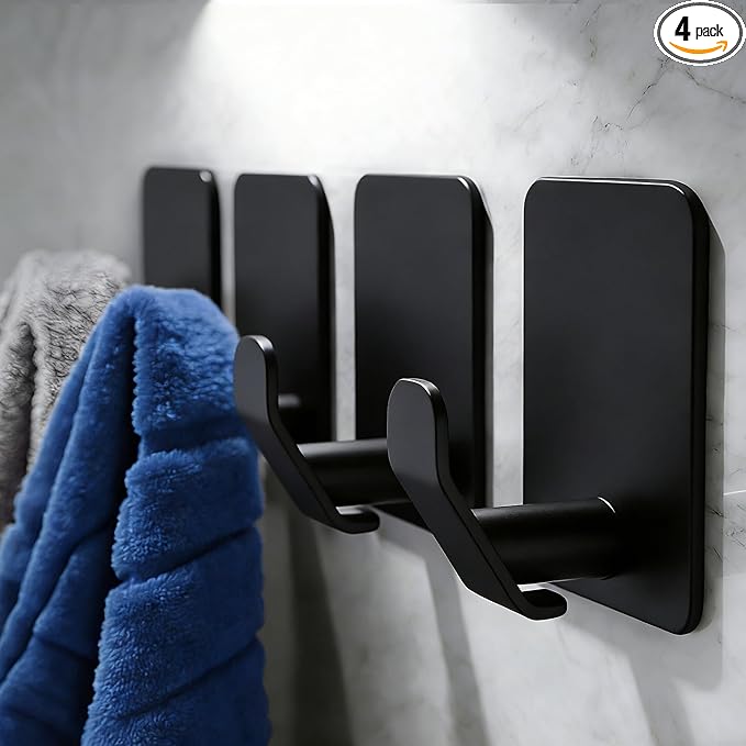 DELITON 4 Pack Adhesive Hooks by DELITON