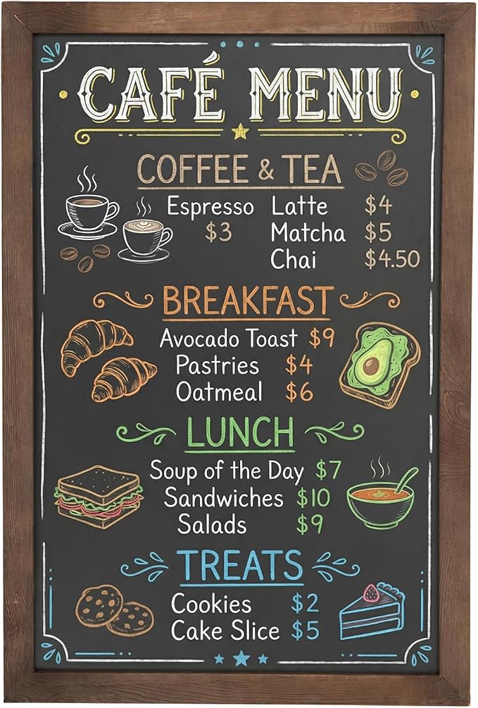 MyGift 35-Inch Wall-Mounted Chalkboard Sign, Vertical/Horizontal Hanging - Image 2