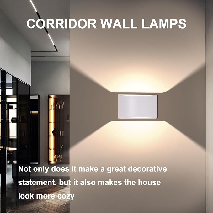 KICAAO Modern LED Wall Sconce, Warm White 3000K, Hardwired Indoor Wall Lights - Image 3