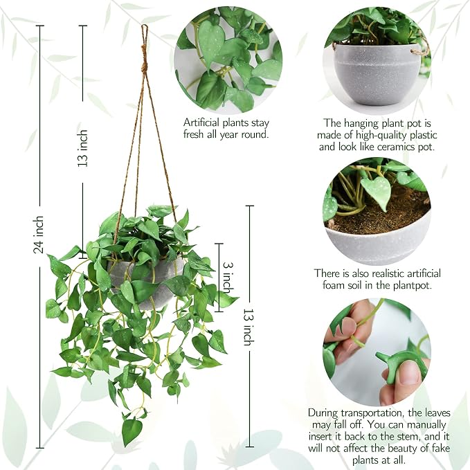 TNNTOPELE Hanging Plant Fake Plants - Image 2