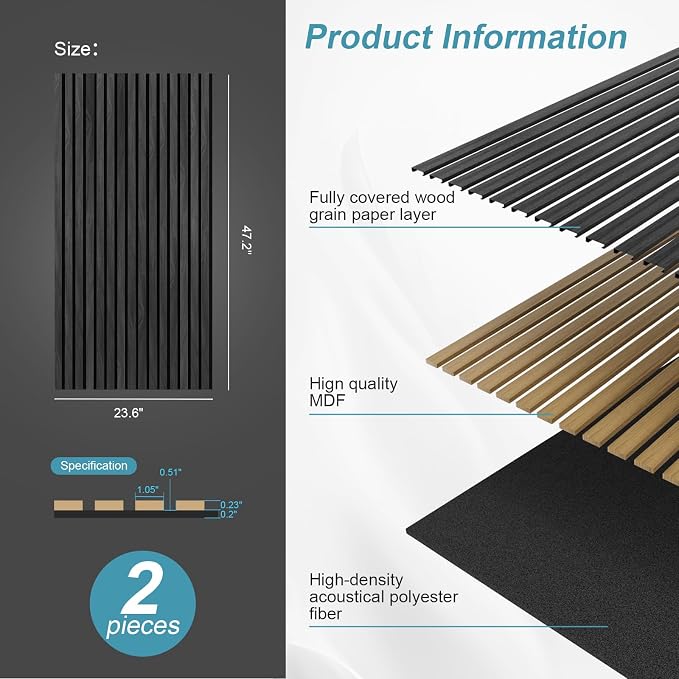 Wood Slat Acoustic Wall Panels-3D Fluted Sound Absorbing Panel - Image 2